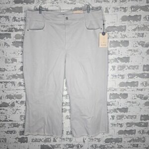 NYDJ Roadtrip Higher Rise Crop Jeans 20W Grey Lift Tuck Frayed Hem WFOZCP8612‎